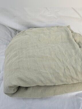 Quince Cal King / King 100% Linen Sage Light Green Willowleaf Duvet Cover